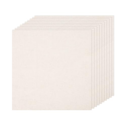 10 PCS Beige Linen Needlework Embroidery Fabric Cloth (11.8 × 11.8 Inch) - size: 11.8 × 11.8 Inch