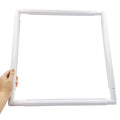 17 X 17 Plastic Cross Stitch Frame Square Embroidery Hoop White DIY Sewing Tools Sewing Hoop Handhold Craft Clip Embroidery Snap Frame Hoop for Cross Stitching Quilting (17 X 17) - size: 17 X 17"