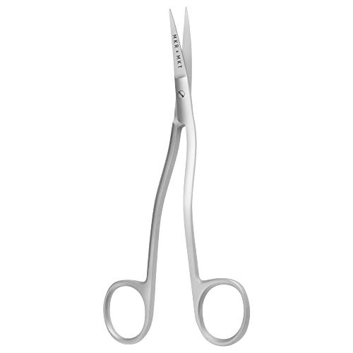 Applique Scissors for Embroidery - Double Curved Handle, 6", Brushed - color: Satin