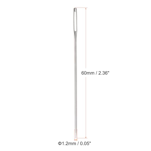 HARFINGTON 200pcs Large Eye Stitching Needles 2.36Inch Sewing Needles Stainless Steel Leather Needle Embroidery Needle Yarn Knitting Hand Sewing Needles - size: 2.36"