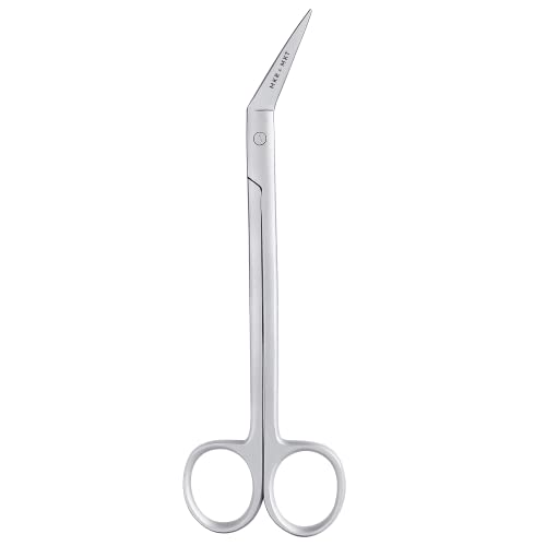 Applique Long Thin 6 Inch - Angled Offset Blade Scissors with Pouch Sleeve for Embroidery, Fabric, Thread, Knitting, Sewing, Arts & Craft (Satin)