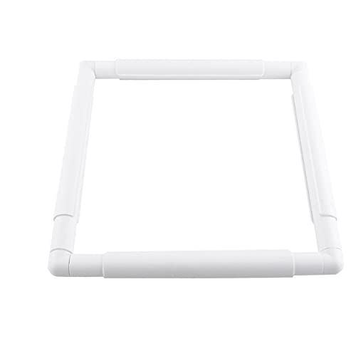 Square Embroidery Hoop, 11inch Plastic Cross Stitch Frame Clip White DIY Sewing Tools Hoops Craft Embroidery Snap Frame Hoop for Cross Stitching Quilting, Needlepoint, Silk-Painting - size: 11 x 11 inch