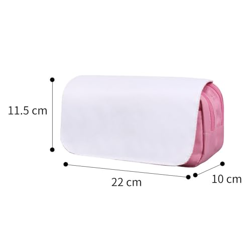 10 PCS Customizable Heat Transfer Blank Pencil Case Pen Bag Sublimation Printable Cosmetic Bag with Zipper DIY Custom Blank Makeup Bags Bulk Travel Toiletry Bag for Storage (Pink) - color: Pink, size: 10PCS