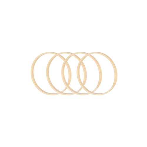 PATIKIL 4 Inch Bamboo Macrame Hoop, 10Pcs Wood Floral Hoop Craft Rings for DIY Craft Dream Catcher Wedding Wreath Decor Wall Hanging Decorations - size: 4 Inch