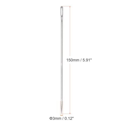 HARFINGTON 6 Inch Upholstery Needles Large Eye Stitching Needles Stainless Steel Straight Hand Sewing Needles for Home Hand Sewing Leather Tapestry Embroidery Tufting Webbing Carpet - size: 6 Inch