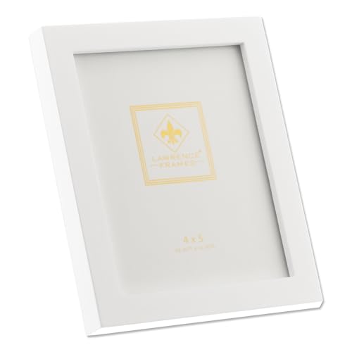 Lawrence Frames White Wood Picture Frame, Gallery Collection, 4x5 - color: White, size: 4x5