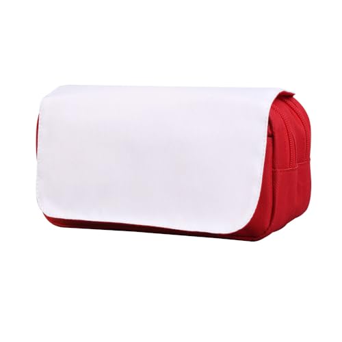 Sublimation Printable Blanks Cosmetic Bags Pencil Case Multipurpose DIY Heat Transfer Makeup Bags Organizer Bag Toiletry Pouch with Removable Flap for Sublimation - color: Red, size: 4PCS