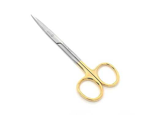 Stainless Steel Iris Dissecting Scissors 4.5", Straight, Fine Point Made of Premium Quality Stainless Steel (Gold Handle) - color: Gold Handle