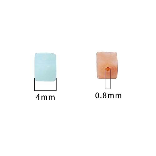 BEADIA Natural Amazonite Square Stone Beads 4x4mm 85pcs Cube Loose Semi Gemstone Beads for Jewelry Making Design - color: Amazonite