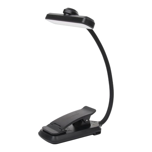 Rechargeable Book Light, Clip-On LED Reading Light, Eye-Caring - color: Black, size: Rotating