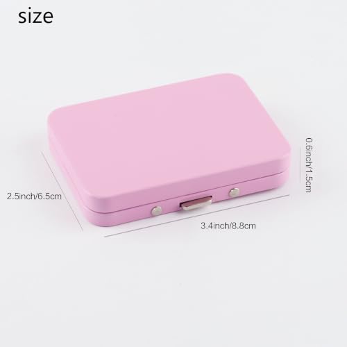 2Pcs Magnetic Needle Holder Case, Built-in Magnet Storage Box for Sewing Craft Knitting Embroidery Organizers, Secures Needles Pins Needlepoint Scissors Under 3.2inch/8.1cm(Pink) - color: Pink