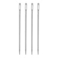 HARFINGTON 4pcs Upholstery Needles 3mm Diameter 100mm (3.94") Extra Long Large Eye Stitching Sewing Straight Hand Needles Stainless Steel for Leather Tapestry Embroidery Tufting Webbing - size: 100mm