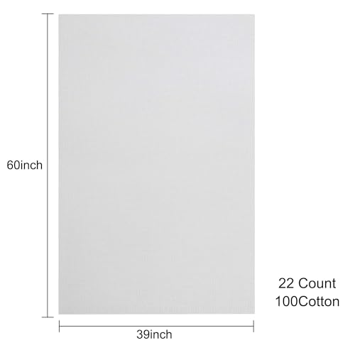 Aida Cloth 22 Count Cross Stitch Fabric,60×39inch (22CT,White) - color: White, size: 22CT