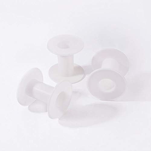 PH PandaHall 20pcs Empty Plastic Spools, 2 Inch Ribbon Spool White Wire Spools Thread String Bobbin Weaving Bobbins Craft Spools for Embroidery Thread, Yarn, Ribbon, Crafts and Sewing