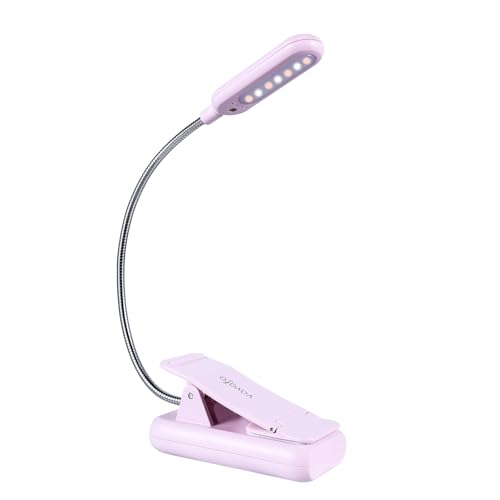VAVOFO Rechargeable Book Light, Blue Light Blocking, Amber 1600K Clip On Reading Light, Eye Care 7 LEDs Kids Book Light for Reading in Bed with Power Indicator for Bookworms (Pink Purple) - size: 1-Pack Pink Purple