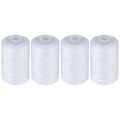 Simthread All Purpose Sewing Thread, 4 Spools Each 1000 Yards of Polyester Threads for Sewing Machine, Sewing Machine Supplies for Beginners, Hand Stitching, Quilting, Serger (4 White) - color: White