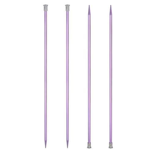 uxcell 4Pcs Aluminum Knitting Needles 6mm (US Size 10) Single Pointed Knitting Needle 13.8 Inches Length Metal Weaving Tool for Handmade Projects DIY, Light Purple - color: US Size 10, size: Light Purple