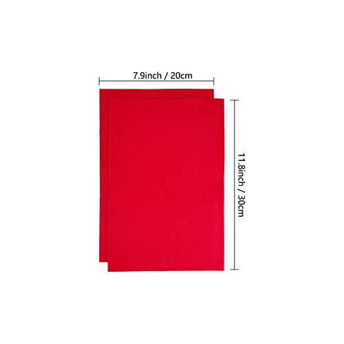 Jtnohx Color Felt Fabric Soft Felt Sheets Craft Fabric Sheets Red 8"x12" - color: Bright Red