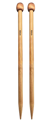 Weabetfu Bamboo Knitting Needle Straight Single Pointed 10-inch Length Knitting Needles for Handmade DIY Knitting,US Size 6(4mm) - size: 4mm(US 6)