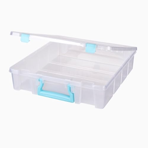 ArtBin Super Satchel 1-Compartment Craft Storage Box, Clear - color: Aqua Accents, size: 1 Pack