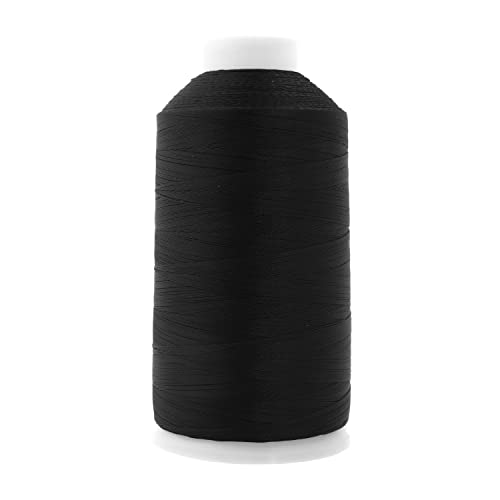 Mandala Crafts Size 346 210D T350 Black Bonded Nylon Thread, 415 YDs - color: Black, size: T350 #346 210D/15 415 Yards