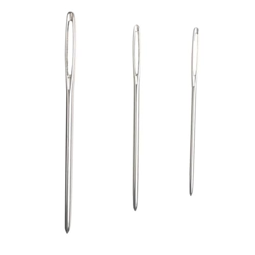 Large-Eye Blunt Needles, Hekisn Stainless Steel Yarn Knitting Needles, Sewing Needles, Crafting Knitting Weaving Stringing Needles,Perfect for Finishing Off Crochet Projects (9 Pcs) - size: 9 Pieces