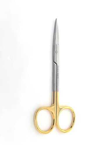 Stainless Steel Iris Dissecting Scissors 4.5", Straight, Fine Point Made of Premium Quality Stainless Steel (Gold Handle) - color: Gold Handle