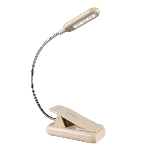 VAVOFO Rechargeable Reading Light, Clip on Book Light for Reading in Bed - color: Khaki