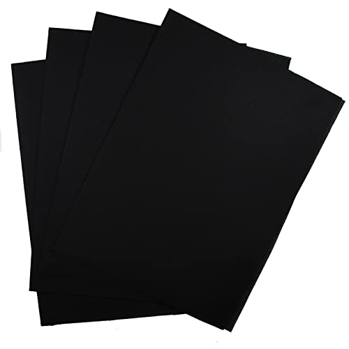 KCS 4 pc of 12" x 18" 14CT Counted Cotton Aida Cloth Cross Stitch Fabric (Black) - color: Black