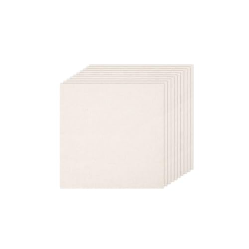 10 PCS Beige Linen Needlework Embroidery Fabric Cloth (7.8 × 7.8 Inch) - size: 7.8 × 7.8 Inch