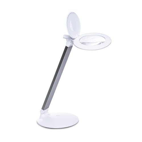 Halo Go 2 Portable Rechargeable Magnifying Lamp – 5 Diopter (2.25X) Magnification, 6,000K Daylight LED, 4,200 Lux Brightness, Compact Folding Design with USB Charging & Velvet Carry Case - style: Halo Go 2