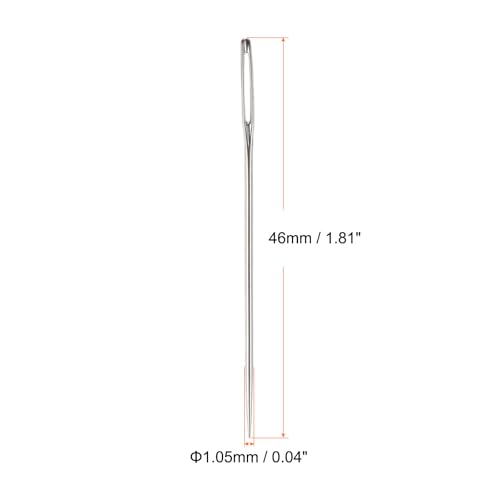 Generic 60Pcs Large Eye Needles 1.8" Stitching Needle Hand Sewing Embroidery Needle Stainless Steel for Leather Cross Stitch