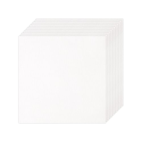 12 PCS Natural Cotton Embroidery Fabric, Pre-Cut White Embroidery Cloth Fabric Squares for Embroidery Garment Craft (7.8 x 7.8 Inch) - color: White, size: 7.8 x 7.8 inch