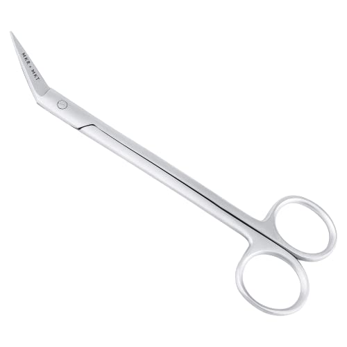 Applique Long Thin 6 Inch - Angled Offset Blade Scissors with Pouch Sleeve for Embroidery, Fabric, Thread, Knitting, Sewing, Arts & Craft (Satin)