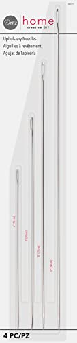 Dritz Home 9021 Long Straight Upholstery Hand Needles, Size 6, 8, 10 & 12-Inch (4-Piece), Silver