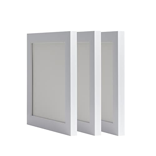 Ebherys 9.5x9.5 Embroidery Frame 3PCS a Pack for Embroidery Pieces Display, Sleek & Classic, Fabulous Black,White , Brown for Chosen, Metal Tabs, Table Top Easel SquareShape ,No Glass (White 3PCS) - color: White 3PCS