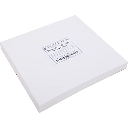 Threadart Cutaway Embroidery Stabilizer - 1.8 oz 11x11 100 Precut Sheets - size: CUT-AWAY 11"X11" SHEETS