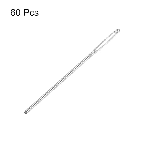 HARFINGTON 60Pcs Large Eye Blunt Needles 2.75" Tapestry Needle Yarn Sewing Knitting Weaving Needle Stainless Steel for Crochet Projects - size: 2.75"