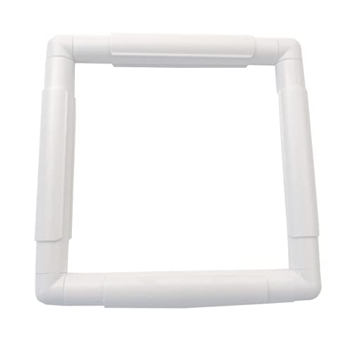 8 X 8" White Plastic Cross Stitch Frame Square Embroidery Hoop DIY Sewing Tools Sewing Hoop Handhold Craft Clip Embroidery Snap Frame Hoop for Cross Stitching Quilting - size: 8 X 8"