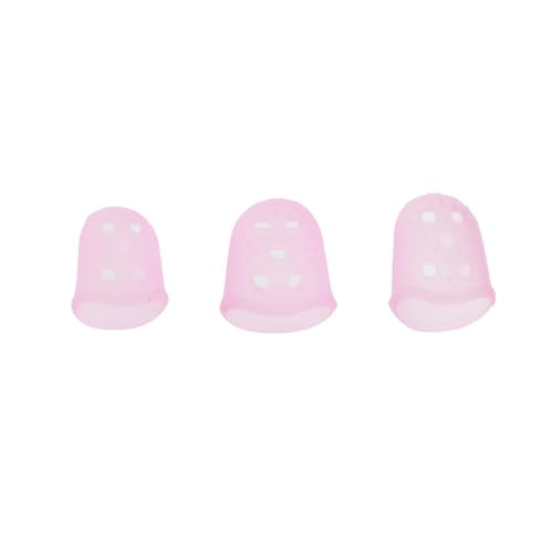 Xiaoyztan 30Pcs Pink Silicone Guitar Finger Protectors 3 Sizes - color: Pink, size: S+M+L
