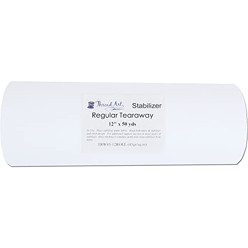 Threadart Tearaway Embroidery Stabilizer | 1.6 oz 12" x 50 yd roll - size: TEAR-AWAY 12"X50YD ROLL