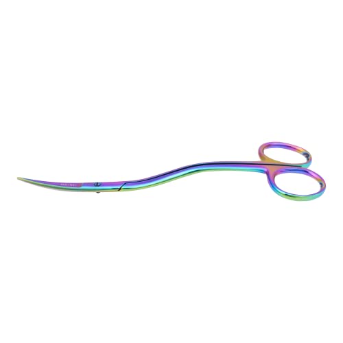 Applique Scissors for Embroidery - Double Curved Handle, 6", Rainbow - color: Rainbow
