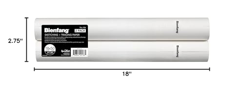 Bienfang Sketching & Tracing Paper Roll, White, 18 Inches x 50 Yards (2-Pack) - for Drawing, Trace, Sketch, Sewing Pattern