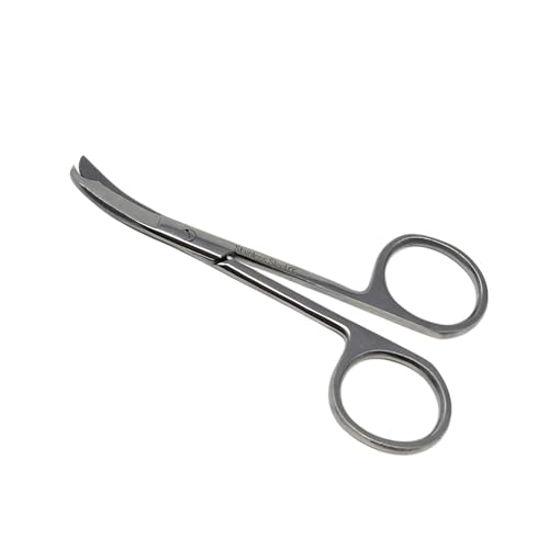 Small Scissors all Purpose, Sharp Mini Detail Craft Shears with Precision Angled One Hook Tip Design, Ideal for Thread Cutting, Sewing, Knitting, Embroidery, Stainless Steel Snips (Silver - 3.5") - color: Silver - 3.5"