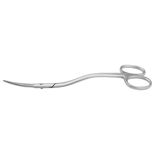 Applique Scissors for Embroidery - Double Curved Handle, 6", Brushed - color: Satin