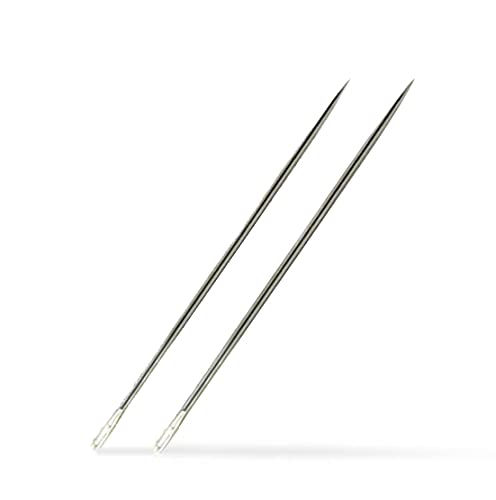 SUWEI 4 inch Upholstery Hard Large Eye Needle 2 Pcs,Hand Sewing Leather,Tapestry,Embroidery,Tufting,for Home or Work.(Silver, 4 Inch 2 Pcs)