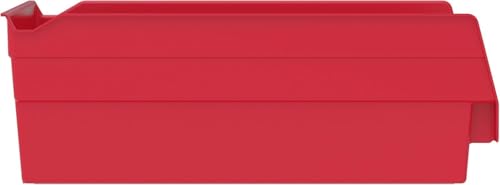 Akro-Mils 30130 Heavy Duty Plastic Shelf Bins, 12"x 6.5"x 4", Red, 12-Pk - color: Red