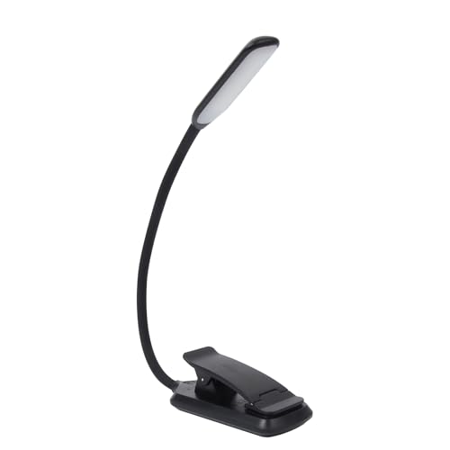Rechargeable Book Light, Clip-On LED Reading Light, Eye-Caring - color: Black, size: Straight