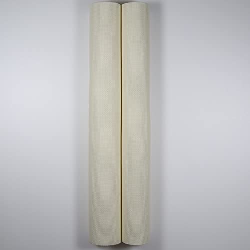 KCS 2 pc of 15" x 18" Counted Cross Stitch Cotton Aida Cloth Needlework Fabric (Cream, 16CT) - color: Cream, size: 16CT