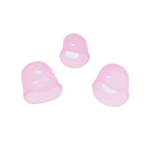 Xiaoyztan 30Pcs Pink Silicone Guitar Finger Protectors 3 Sizes - color: Pink, size: S+M+L